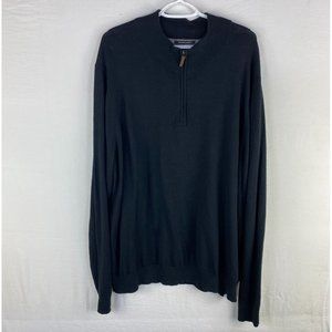 Nordstrom Mens Shop Quarter Zip Pullover Sweater Size 3XL Black MSRP $59